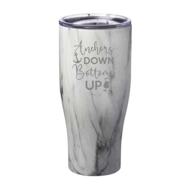 Anchors Down Bottoms Up Laser Etched Tumbler Cheap - Image 4