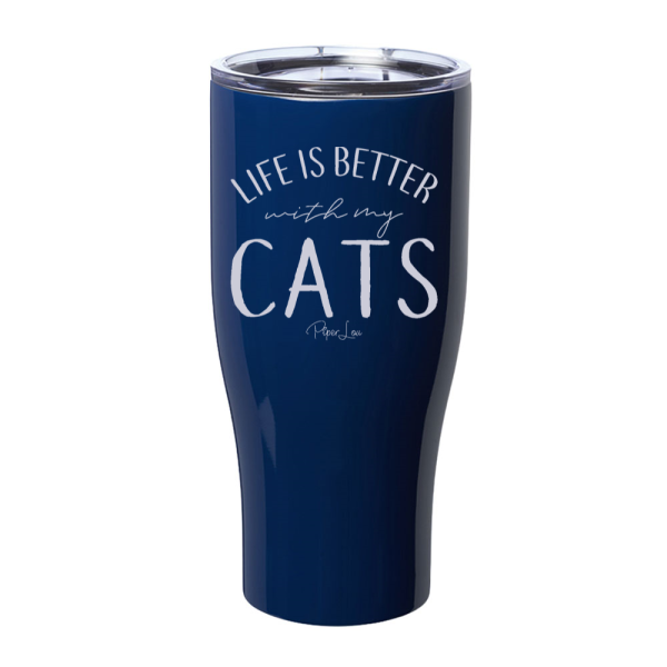Life Is Better With My Cats Laser Etched Tumbler Discount