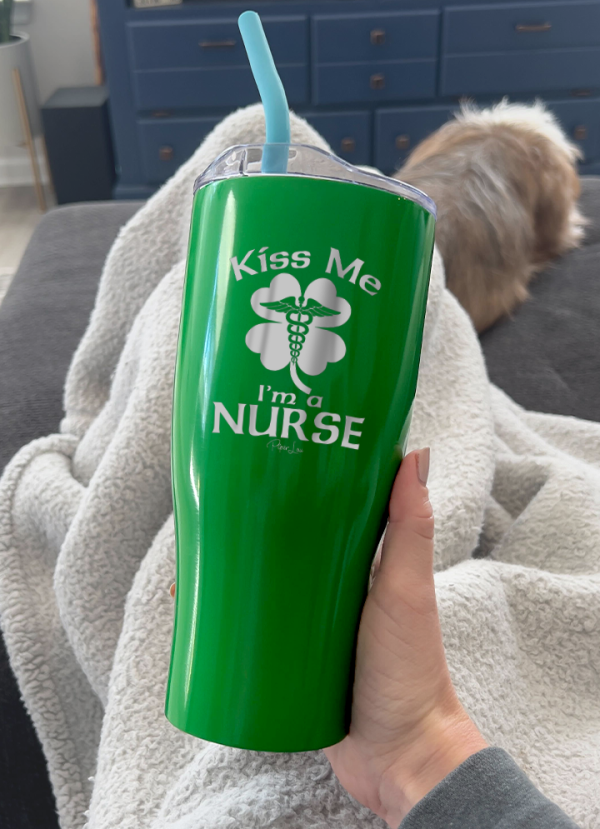 Kiss Me I m A Nurse St. Patrick s Day Laser Etched Tumbler For Cheap