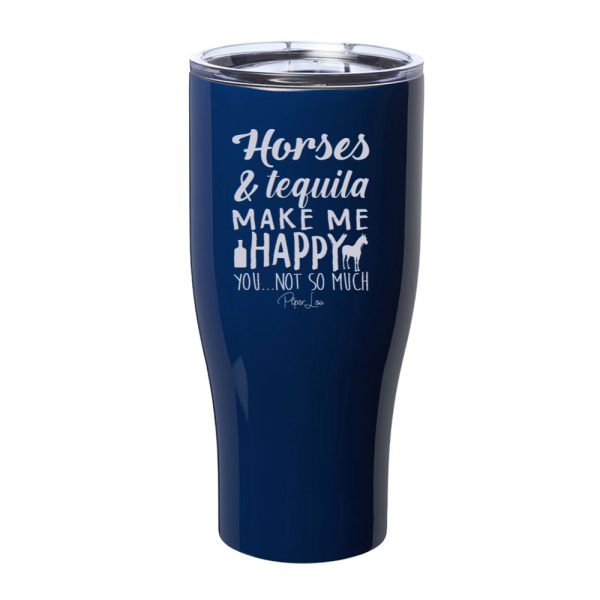 Horses And Tequila Make Me Happy Laser Etched Tumbler Online Hot Sale