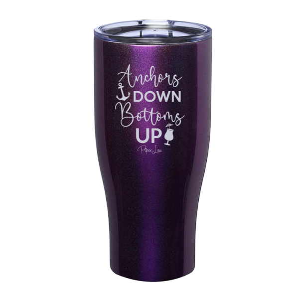 Anchors Down Bottoms Up Laser Etched Tumbler Cheap