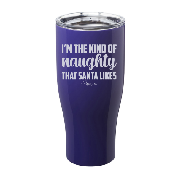 I m The Kind Of Naughty Santa Likes Laser Etched Tumbler For Sale - Image 2