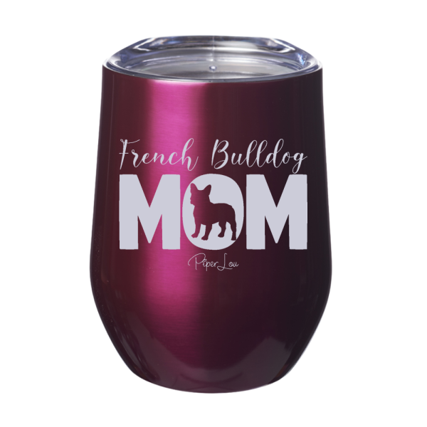 French Bulldog MOM 12oz Stemless Wine Cup For Cheap - Image 2