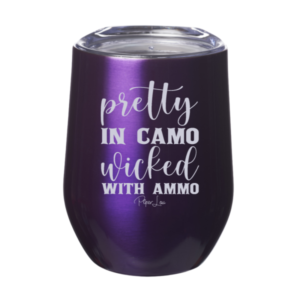 Pretty In Camo Wicked With Ammo 12oz Stemless Wine Cup Discount - Image 3