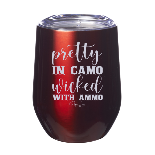 Pretty In Camo Wicked With Ammo 12oz Stemless Wine Cup Discount - Image 4