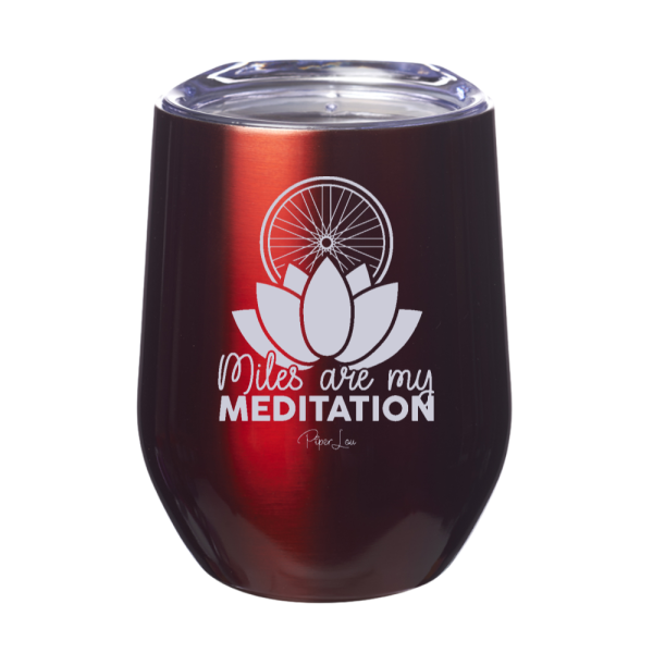 Miles Are My Meditation 12oz Stemless Wine Cup Sale