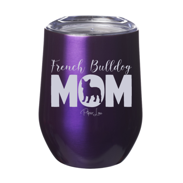 French Bulldog MOM 12oz Stemless Wine Cup For Cheap - Image 3