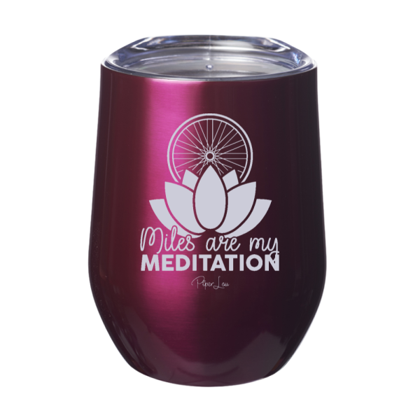Miles Are My Meditation 12oz Stemless Wine Cup Sale - Image 2