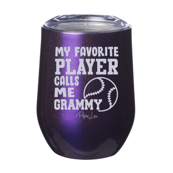 My Favorite Baseball Player Calls Me Grammy 12oz Stemless Wine Cup For Cheap