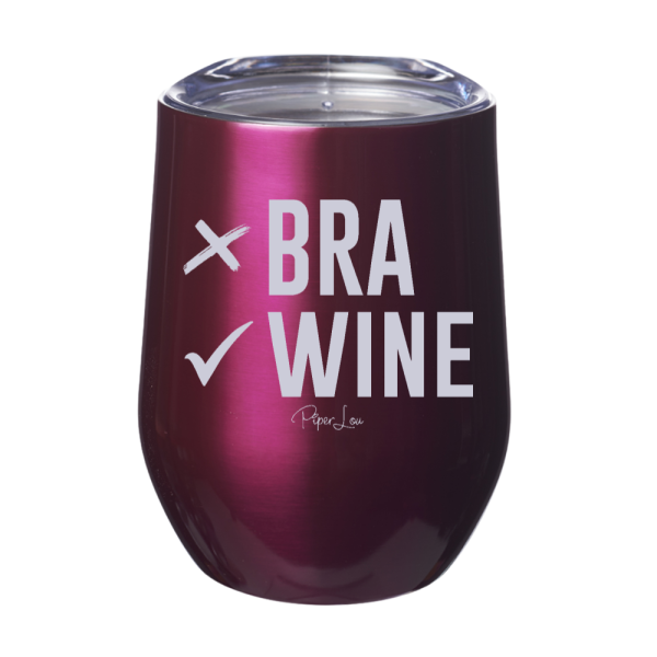 No Bra Yes Wine 12oz Stemless Wine Cup on Sale - Image 2