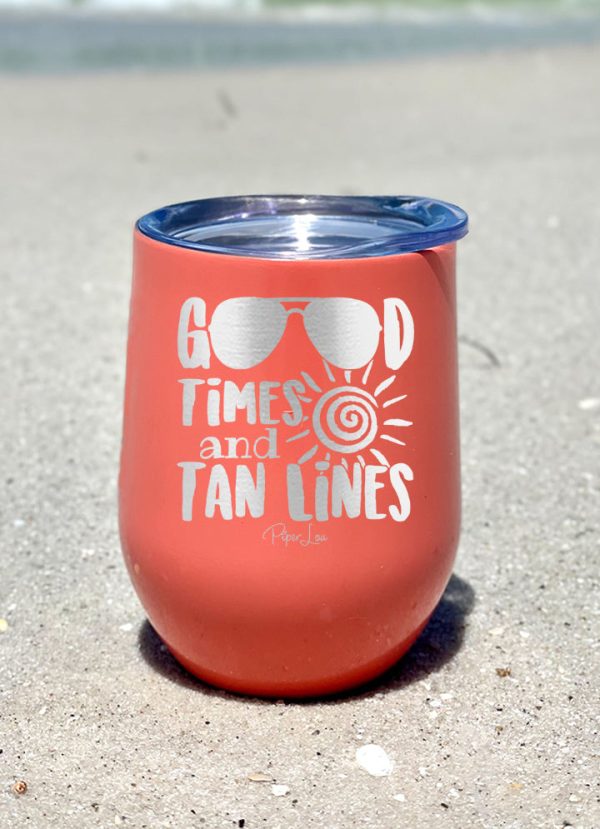 Good Times And Tan Lines 12oz Stemless Wine Cup For Discount