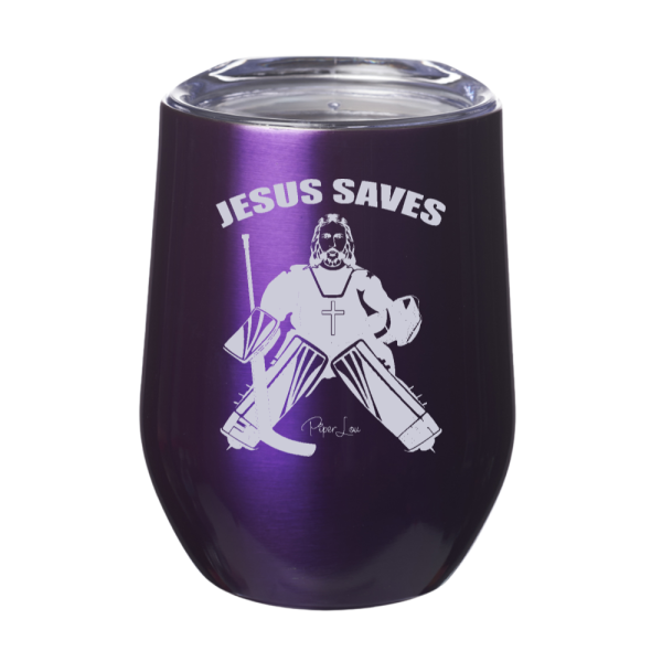 Jesus Saves 12oz Stemless Wine Cup Online Hot Sale - Image 3