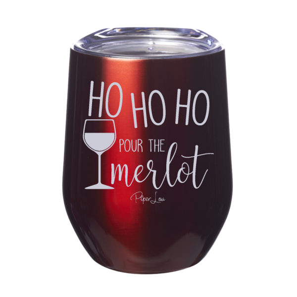 Ho Ho Ho Pour Me The Merlot 12oz Stemless Wine Cup on Sale - Image 4