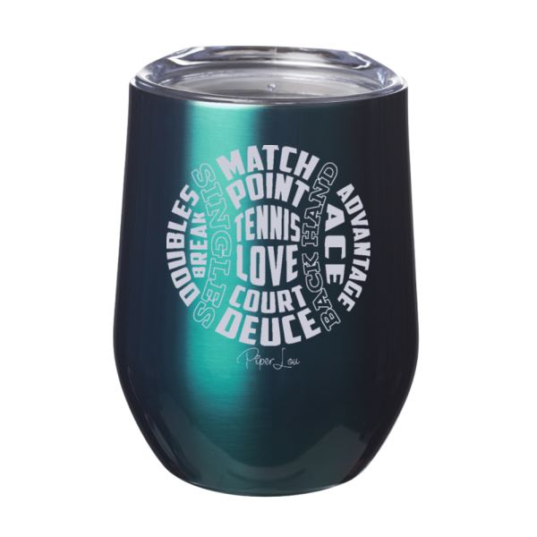 Tennis Word Cloud 12oz Stemless Wine Cup Online Hot Sale - Image 5