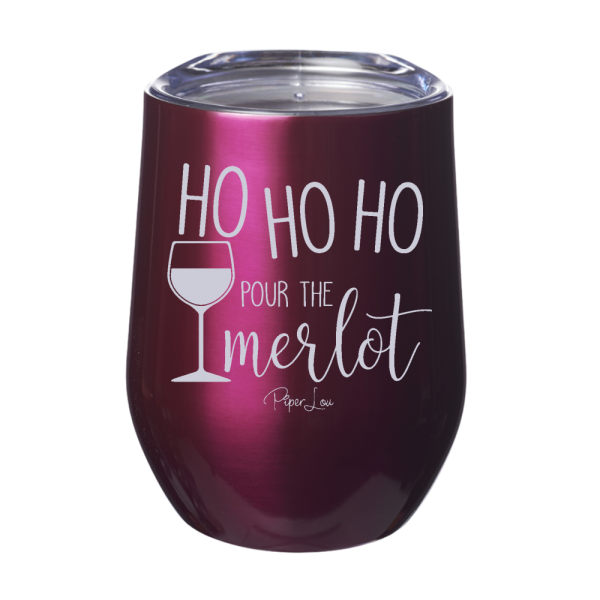 Ho Ho Ho Pour Me The Merlot 12oz Stemless Wine Cup on Sale - Image 2