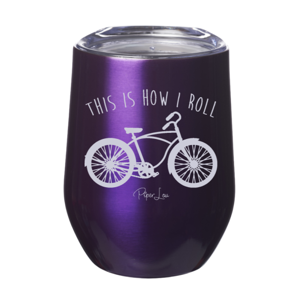 This Is How I Roll Bike 12oz Stemless Wine Cup Online Sale - Image 3