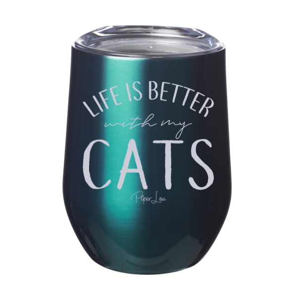 Life Is Better With My Cats 12oz Stemless Wine Cup on Sale - Image 5