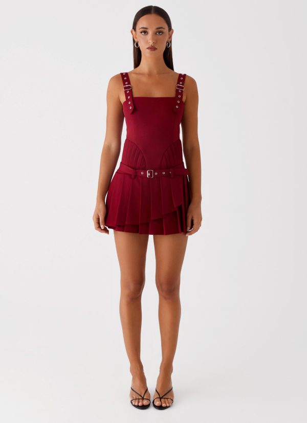 Uma Mini Dress - Cherry Red Cheap - Image 3