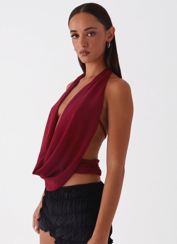 Sawyer Mesh Top - Maroon Online Hot Sale