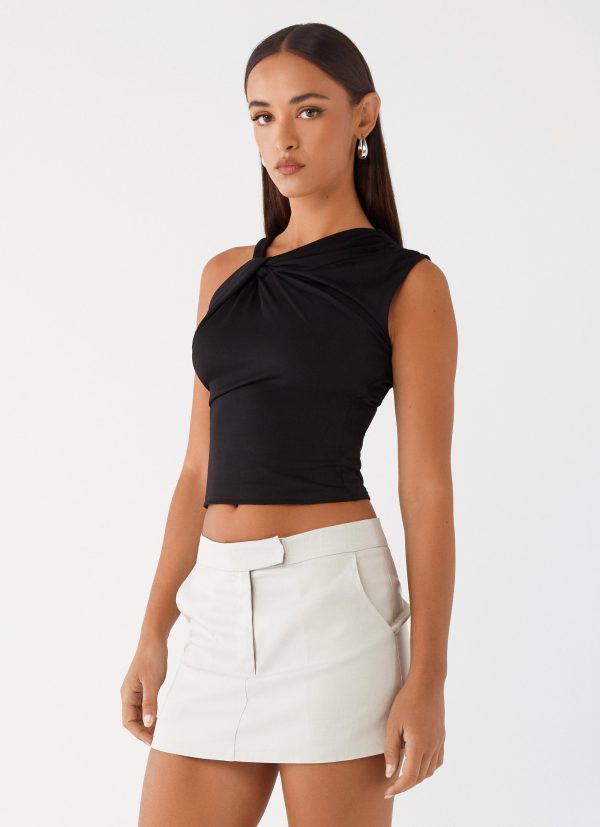 Jesse Twist Shoulder Top - Black Online Hot Sale - Image 3