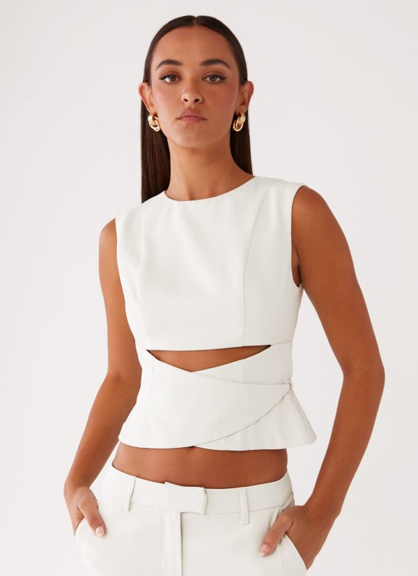 Cyra Wrap Top - Ivory Fashion