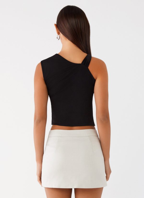 Jesse Twist Shoulder Top - Black Online Hot Sale - Image 4