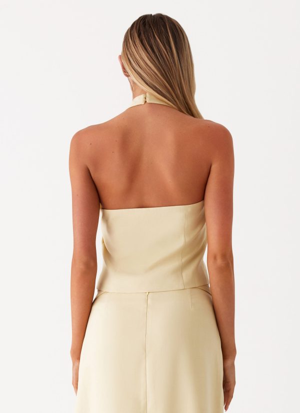 Azura Halter Top - Yellow Hot on Sale - Image 4