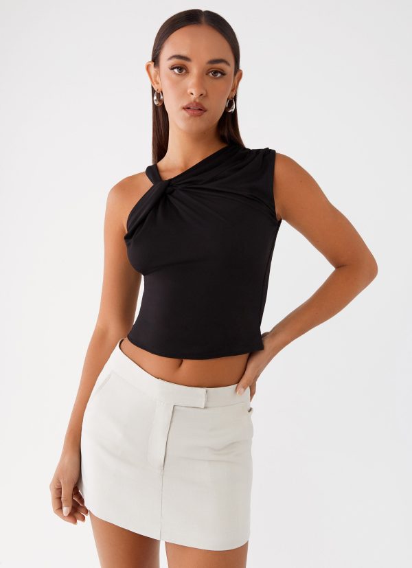 Jesse Twist Shoulder Top - Black Online Hot Sale - Image 5