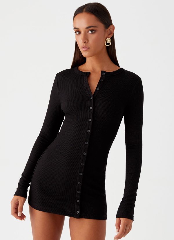 Ailee Long Sleeve Mini Dress - Black Cheap - Image 4