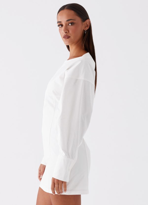 Dynasty Shirt Mini Dress - White For Cheap - Image 3