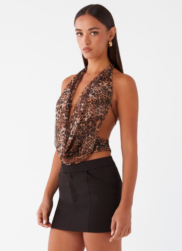 Sawyer Mesh Top - Leopard Hot on Sale - Image 3