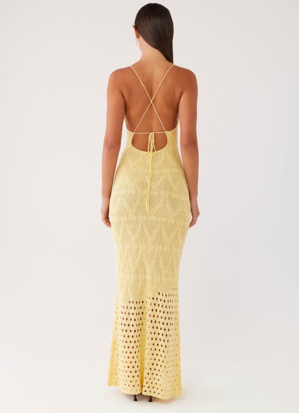 Vivid Dreams Crochet Maxi Dress - Yellow Online now - Image 5