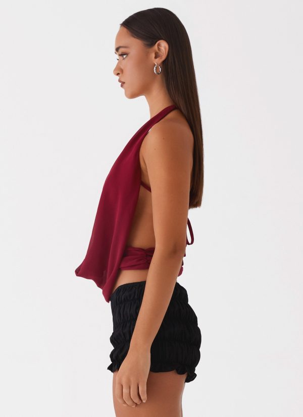 Sawyer Mesh Top - Maroon Online Hot Sale - Image 3