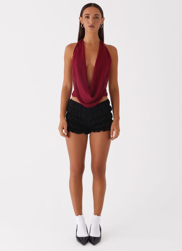 Sawyer Mesh Top - Maroon Online Hot Sale - Image 2
