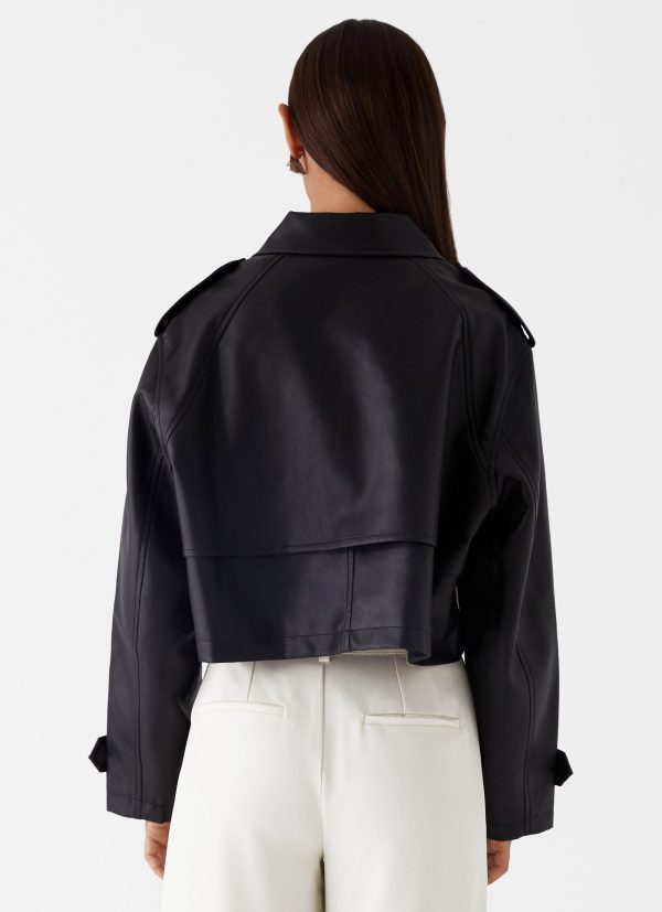 Bryson Cropped Jacket - Black Hot on Sale - Image 4