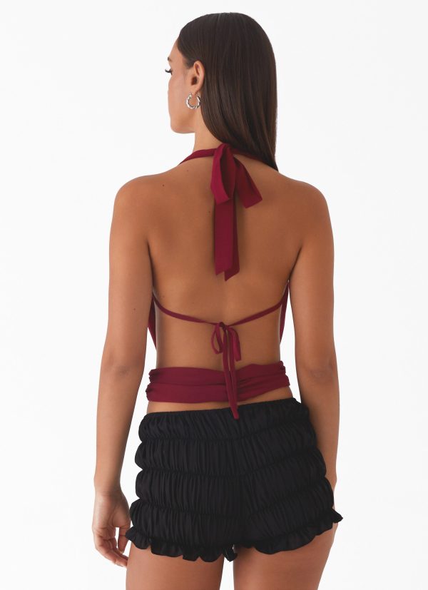 Sawyer Mesh Top - Maroon Online Hot Sale - Image 4