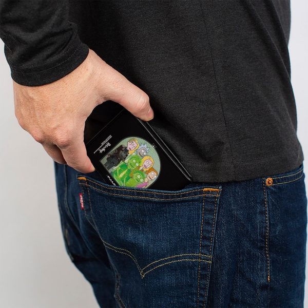 Bi-Fold Wallet - Rick and Morty Smith FAMLY Portrait with Space Beth Black For Discount - Image 5