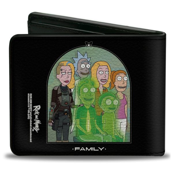 Bi-Fold Wallet - Rick and Morty Smith FAMLY Portrait with Space Beth Black For Discount - Image 2