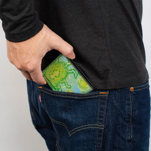 Bi-Fold  Wallet - Rick and Morty Portal Gun and Portals Blue Greens Hot on Sale - Image 5