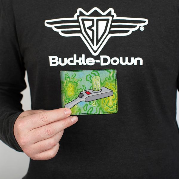 Bi-Fold  Wallet - Rick and Morty Portal Gun and Portals Blue Greens Hot on Sale - Image 3