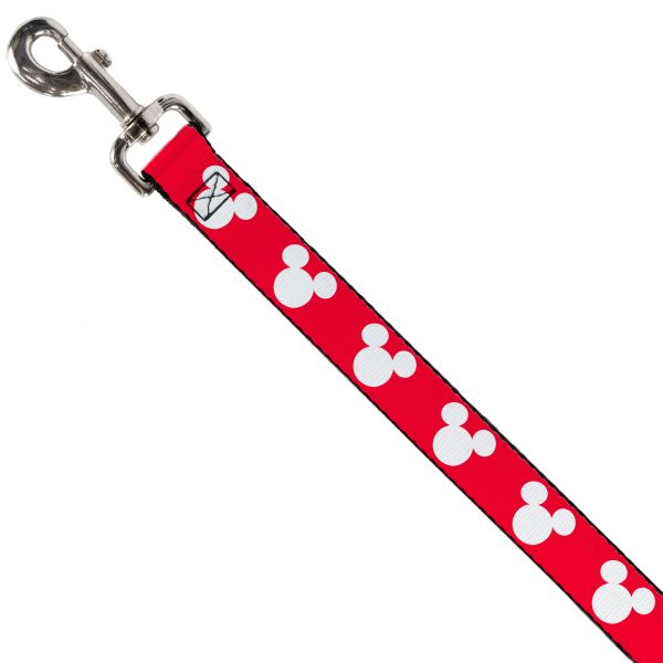 Dog Leash - Mickey Mouse Ears Icon Red White For Discount - Image 2