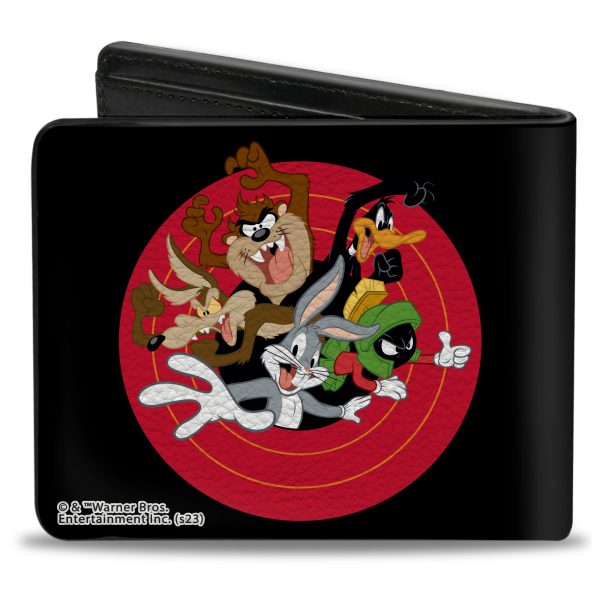Bi-Fold  Wallet - Looney Tunes 5-Character Bullseye Pose Black Online Hot Sale - Image 2