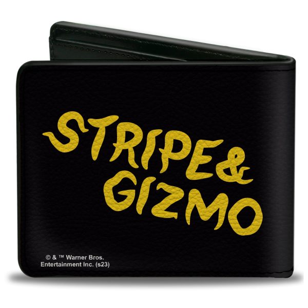 Bi-Fold Wallet - Gremlins Stripe & Gizmo Pose Black Yellow Sale - Image 2