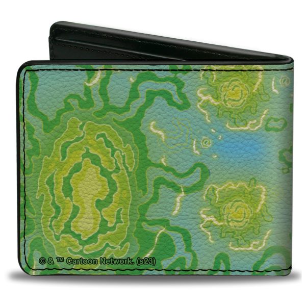 Bi-Fold  Wallet - Rick and Morty Portal Gun and Portals Blue Greens Hot on Sale - Image 2
