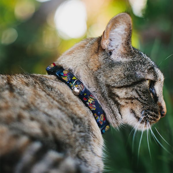 Breakaway Cat Collar with Bell - Rocket Power 4-Character Action Poses Shapes Cool Gray Multi Color Online Sale - Image 2
