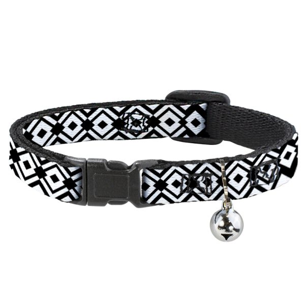 Cat Collar Breakaway - Aztec Pattern2 White Black Online Sale
