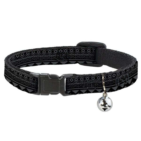 Cat Collar Breakaway - Aztec Pattern1 Gray Black on Sale